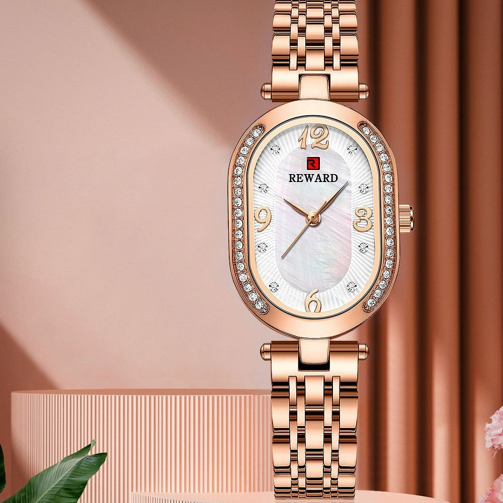 Elegante Reloj De Señora Con Diamantes