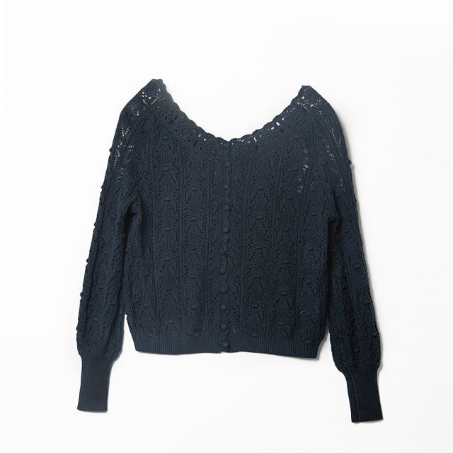 Early Autumn New Two-side Wearable Crocheted Knitted Top Casual All-matching