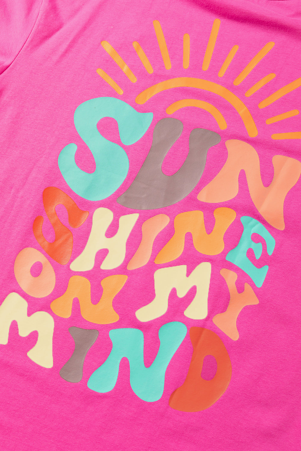 Camiseta gráfica SUNSHINE ON MY MIND rosa brillante