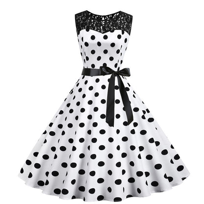 Robe sans manches à pois pour femmes