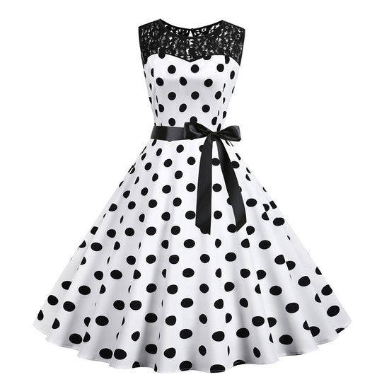 Women's Polka Dot Sleeveless Dress