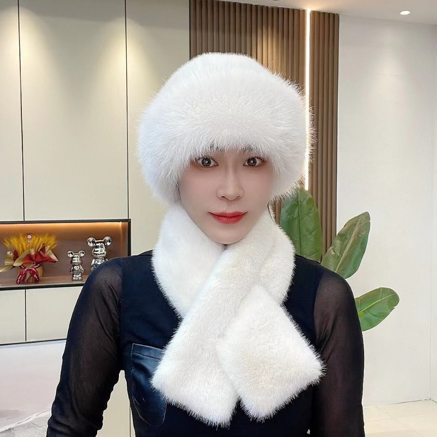 Costume Écharpe d'hiver Casquette mongole Chapeau en peluche pour femme Épaissie