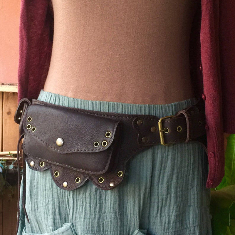 Portefeuille ceinture en cuir vintage