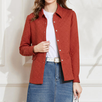 Veste de manteau rembourrée en coton simple à la mode pour femmes