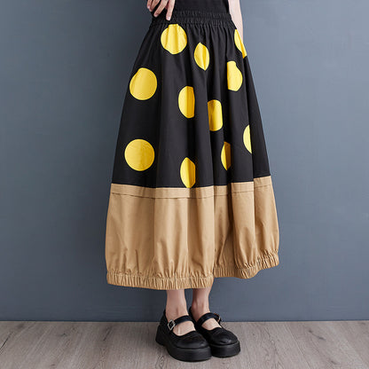 Women's Printed Loose Stitching Skirt