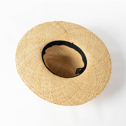 Printemps et été mode décontracté Simple nu Double couche tricoté à la main raphia grand bord plage Protection solaire chapeau de paille