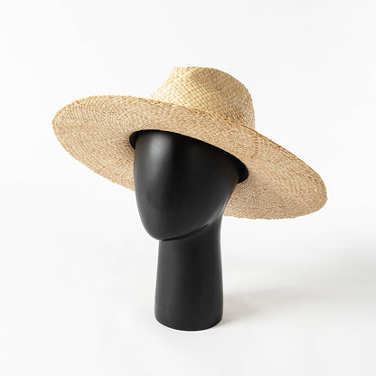 Printemps et été mode décontracté Simple nu Double couche tricoté à la main raphia grand bord plage Protection solaire chapeau de paille