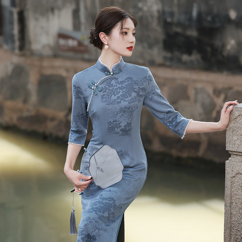 Long Slim Fit Syage Show Cheongsam