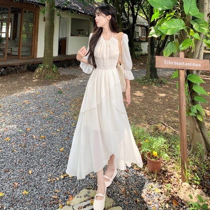 Women's Fashion Elegant Halter Off-shoulder Dress