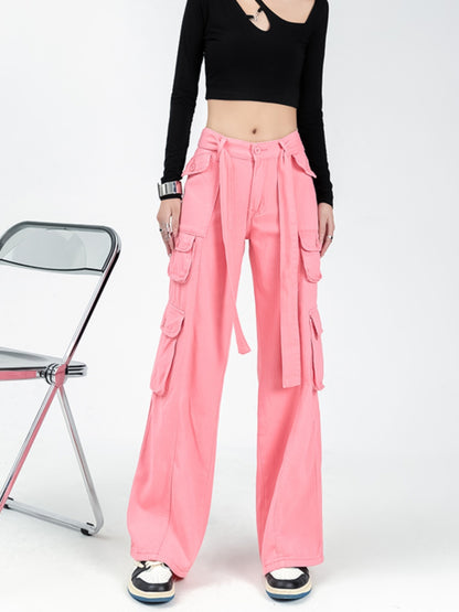 Overalls Women's Loose Straight Wide-leg Pants