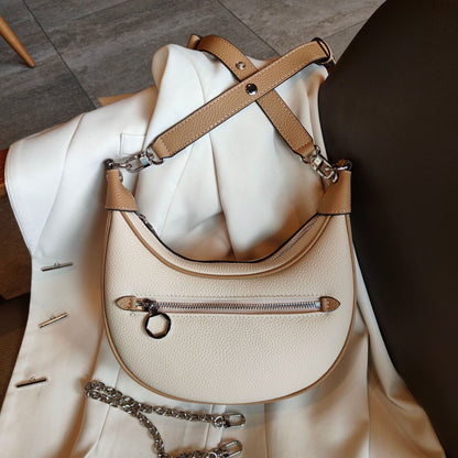 Bolso de hombro con cadena de piel de vaca de moda para mujer