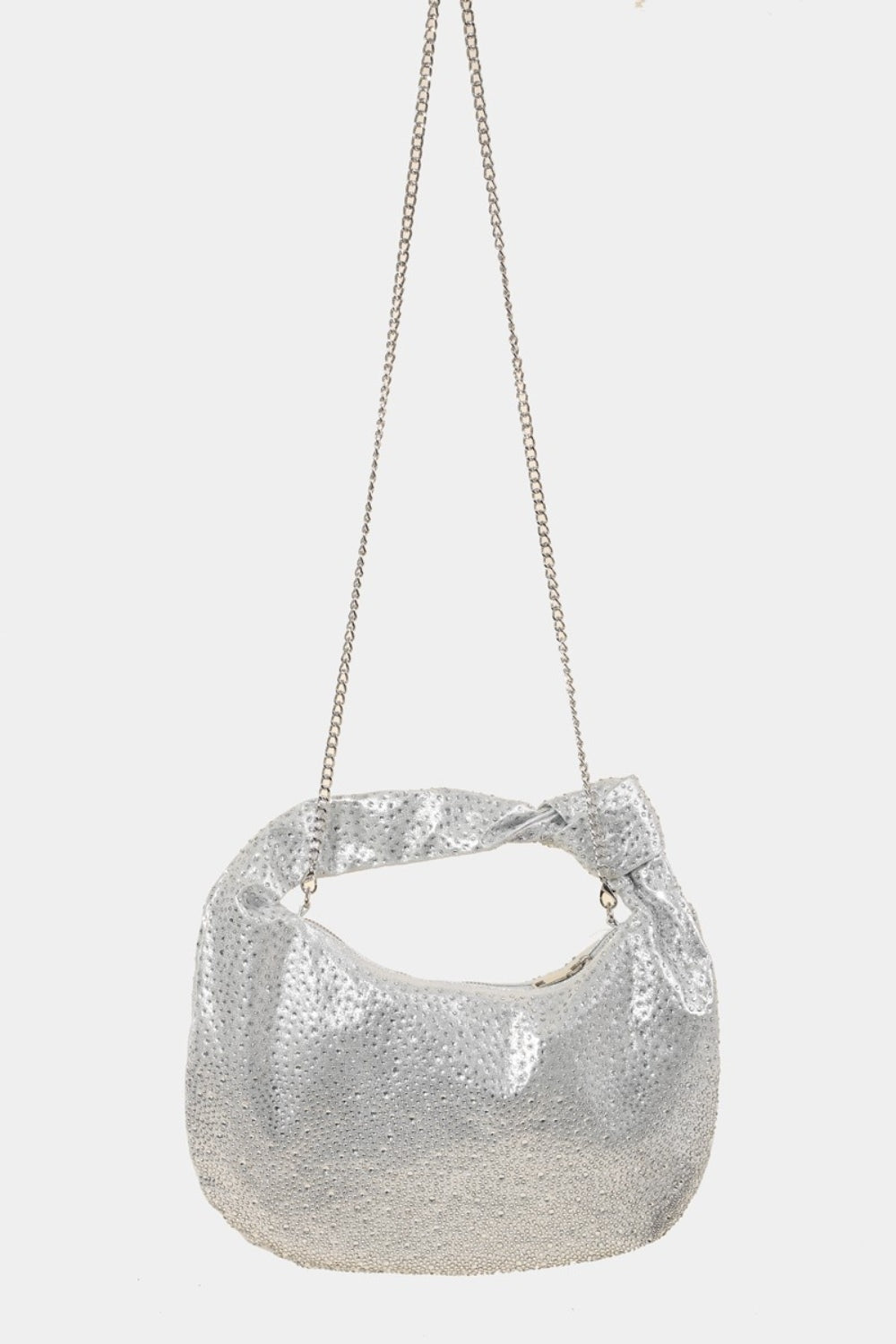 Bolso de mano con tachuelas y diamantes de imitación Fame