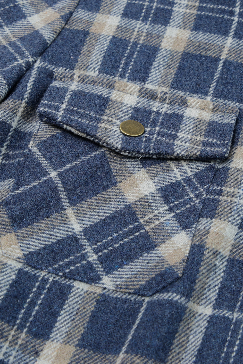 Plaid Pattern Sherpa Lined Hooded Shacket