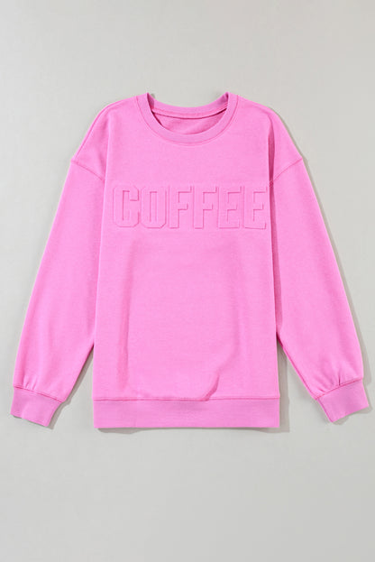 Sudadera informal con estampado de letras MAMA en color rosa brillante