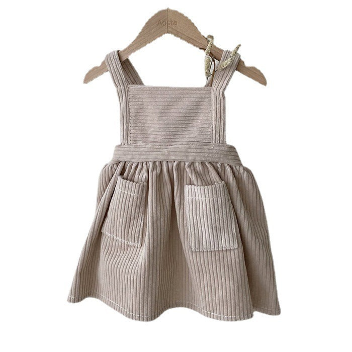 Vestido de pana para niña Mori Vestido de chaleco artístico