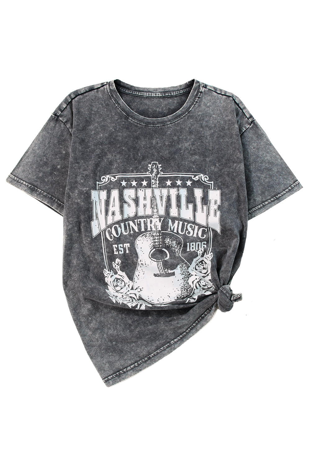 Fiery Red Nashville Music City Graphic Mineral Washed Tee