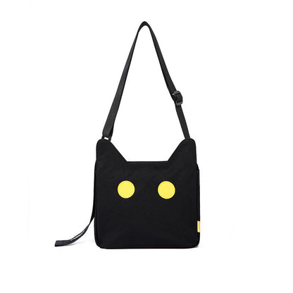 Bolso bandolera con forma de gato, bolso de nailon de lona de gran capacidad