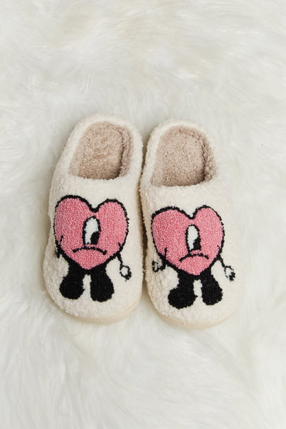 Melody Love - Chaussons en peluche à imprimé cœur