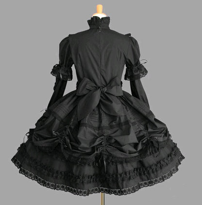 Dress court retro lace gothic coslpay dress fluffy sleeve dress