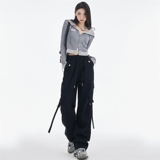 Women's High Waist Loose Wide Legs Overalls