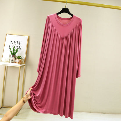 Summer Long-sleeve Loose Pajamas Plus Size Thin Dress