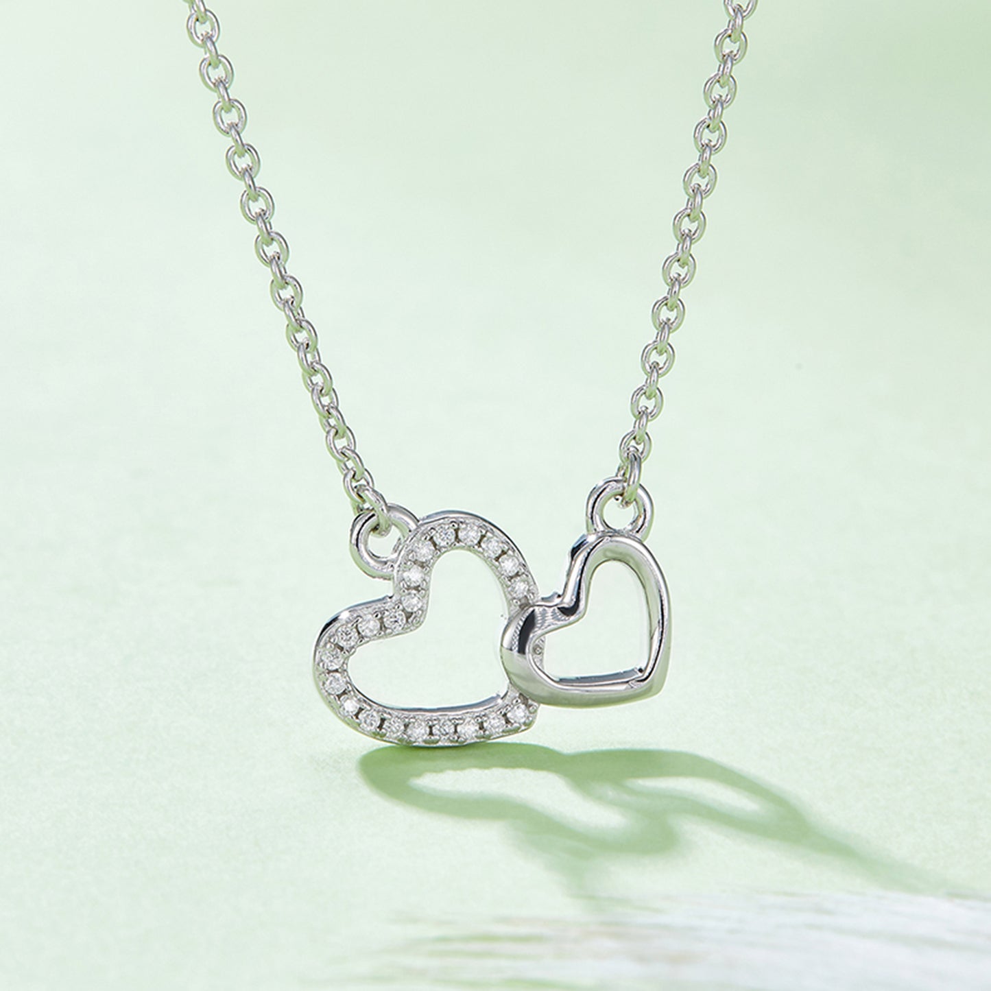 Collier coeur en argent sterling 925 Moissanite