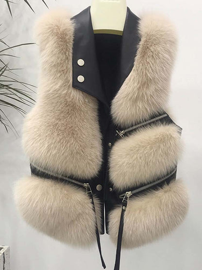 Women's Fashion Vest Fur Coat