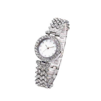 Reloj de cuarzo de aleación de diamantes para mujer, sencillo y moderno