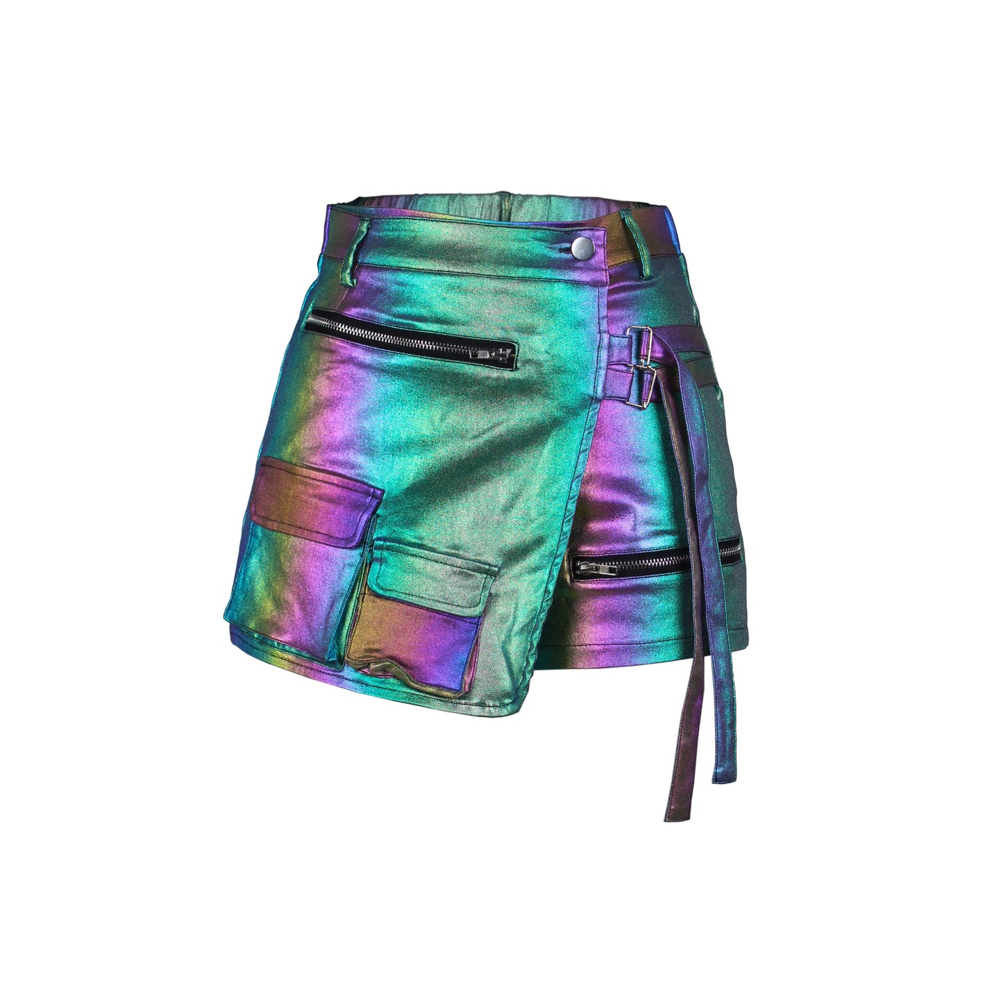 Women's Summer High Elastic Multi-pocket Workwear Shorts