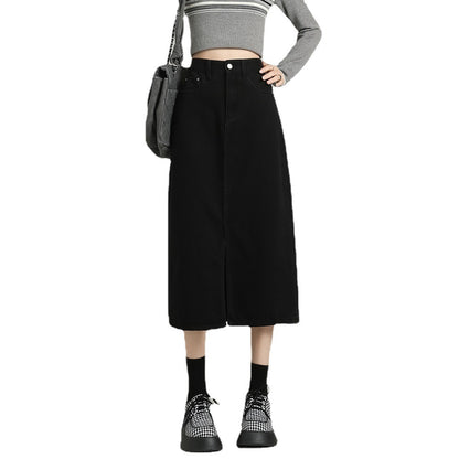 Women's Black Skirt Spring And Autumn