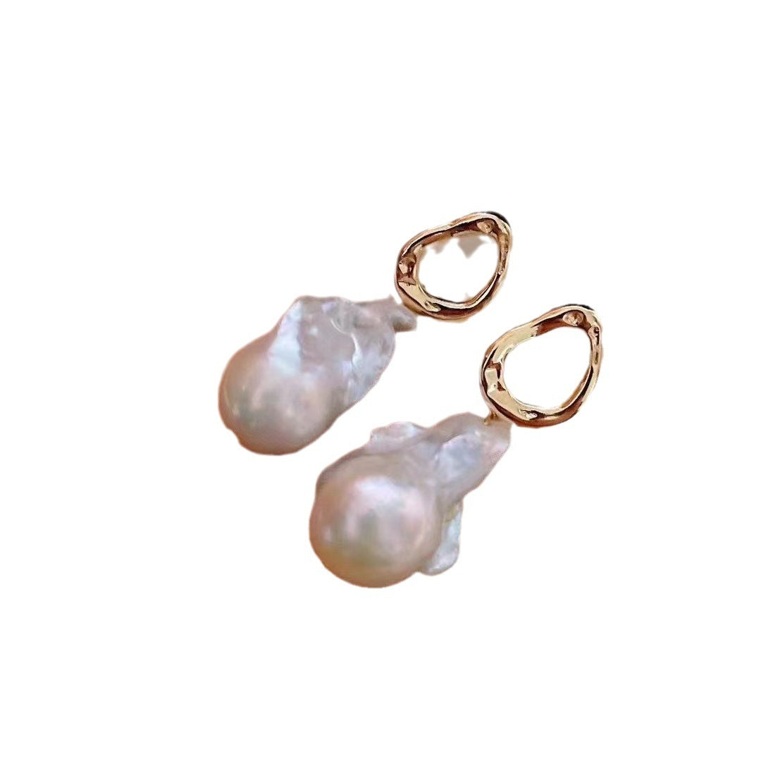 Pendientes De Perlas Barrocas Grandes De Moda