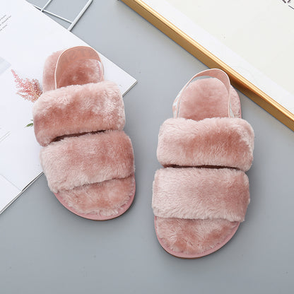 Pantuflas con punta abierta de piel sintética