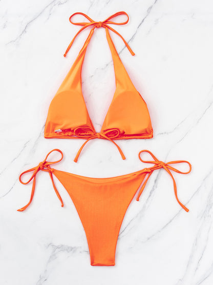 Ensemble de bikini deux pièces noué à col licou