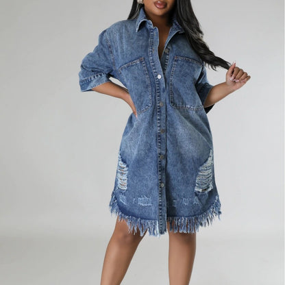 Women's Fashion Denim Long Dress