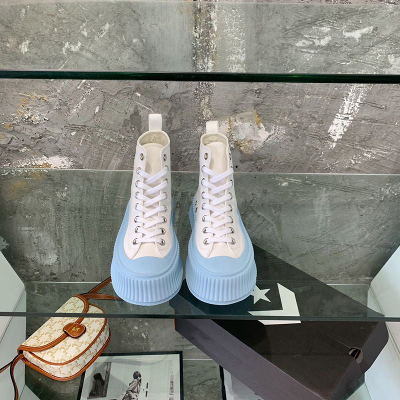 Chaussures basses en toile à plateforme et à bretelles pour femmes