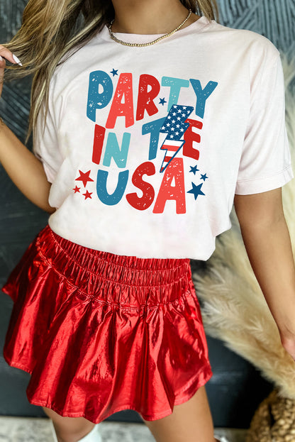 White PARTY IN THE USA American Flag Graphic Tee