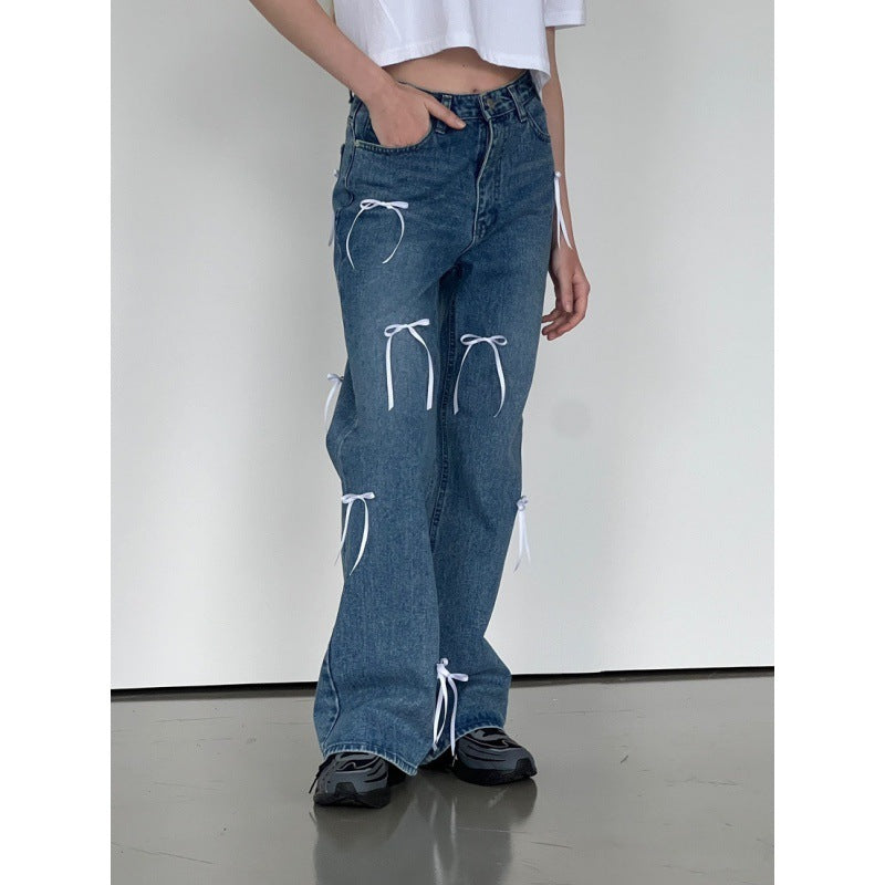 Pantalon de vadrouille droit ample rétro pour femme