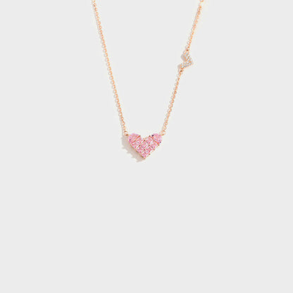 Collier à pendentif plaqué or rose en forme de cœur