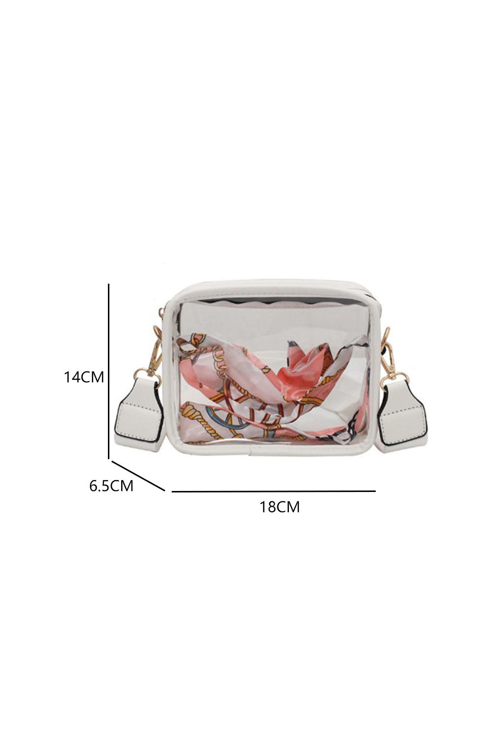 Sac à bandoulière en cuir PVC transparent blanc