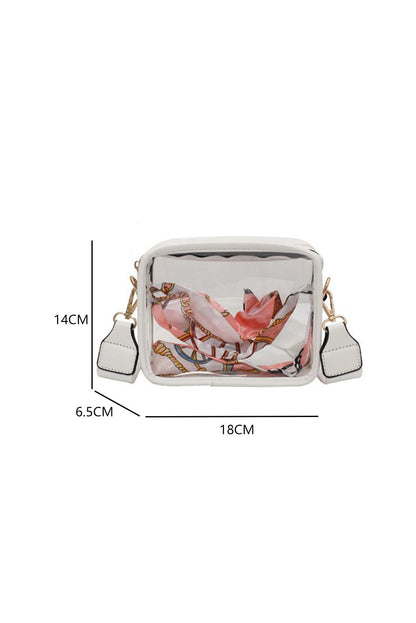 Sac à bandoulière en cuir PVC transparent blanc