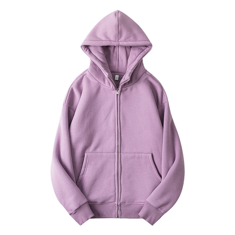 Sudadera con capucha térmica de lana Polar gruesa de invierno abrigo de pareja a juego de Color puro