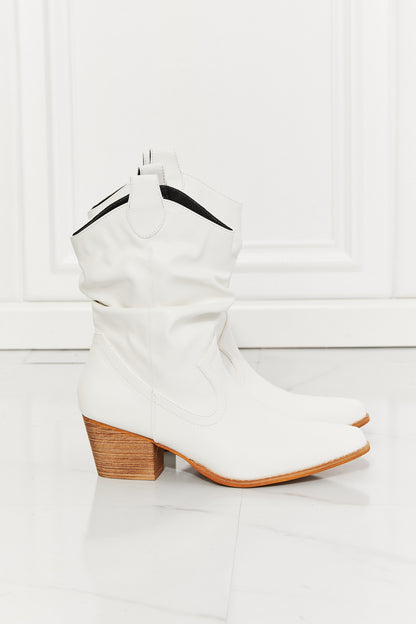 MMShoes Better in Texas Scrunch Bottes de cowboy en blanc