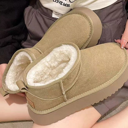 Mini botas con plataforma gruesa y forro polar