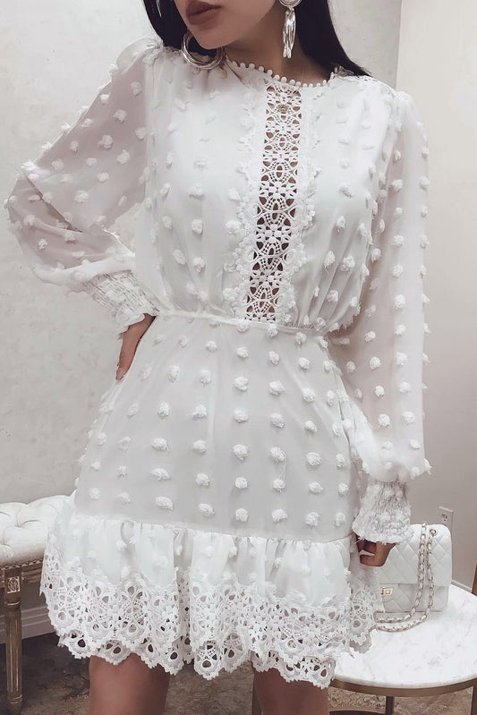 Robe en mousseline de soie ajourée pour femme Robe de soirée pour femme