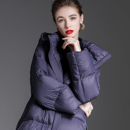 Women's Fashion Loose Thick Lace-up Down Jacket