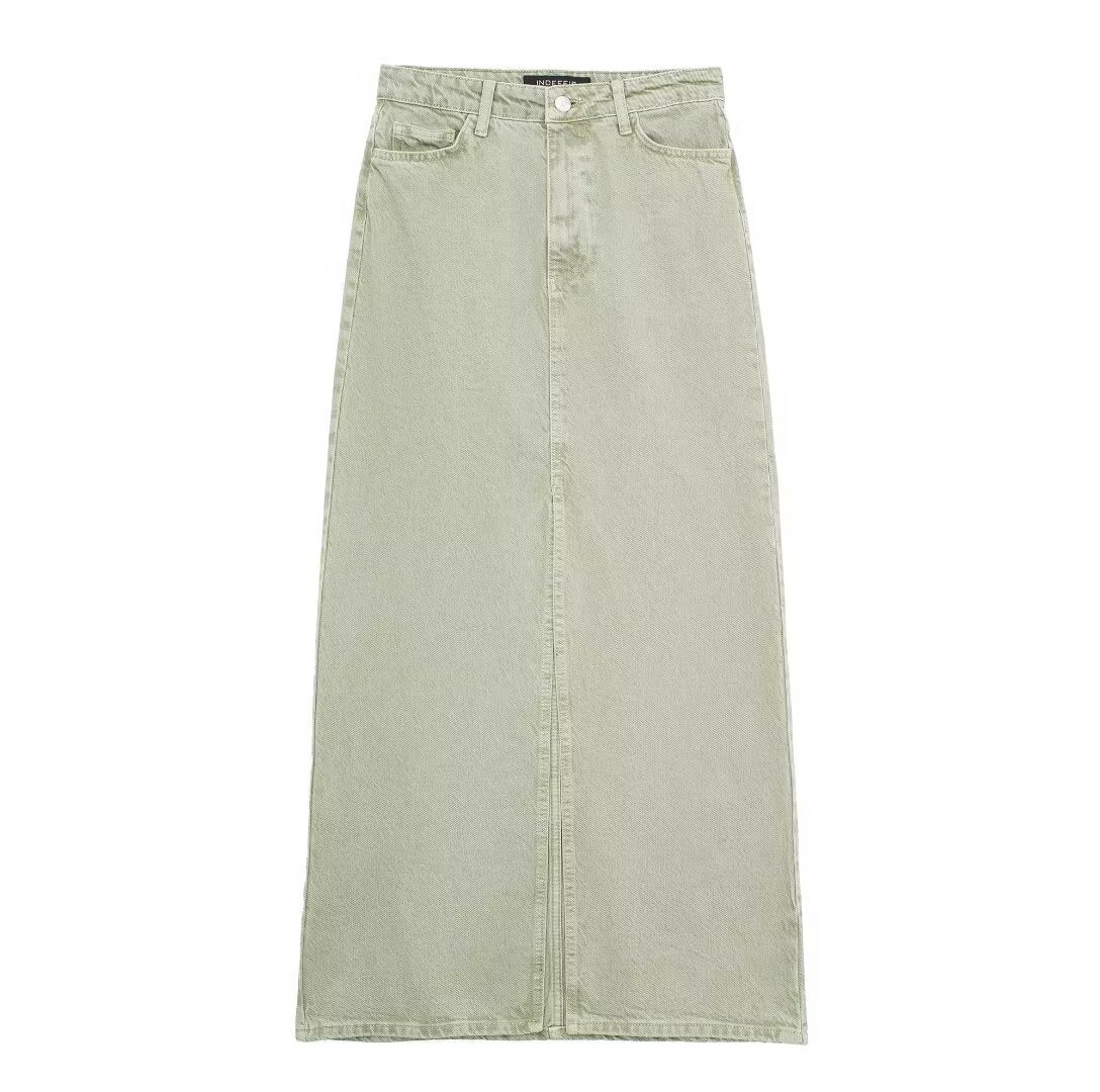 Women's Fashion Front Split Denim Skirt