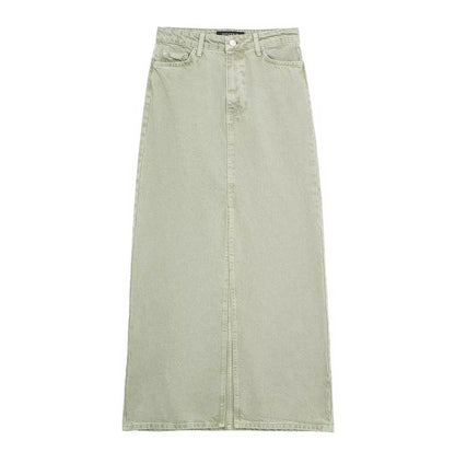 Women's Fashion Front Split Denim Skirt