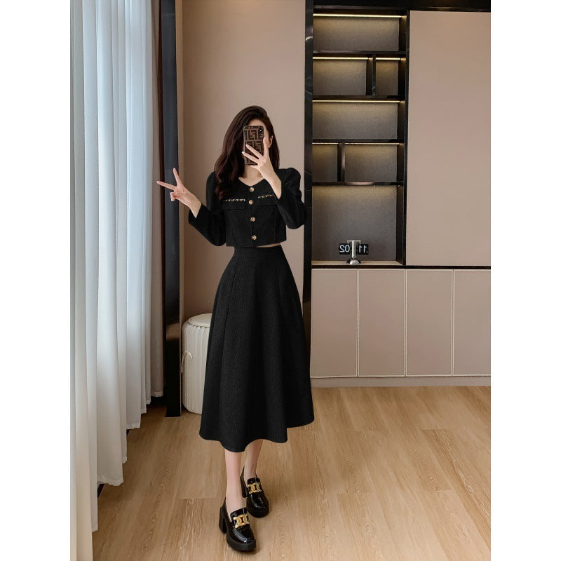 Women's Spring Fashion Short Coat Skirt Two-piece Suit