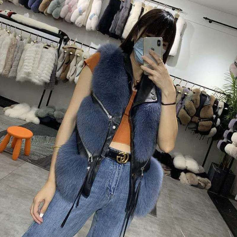 Women's Fashion Vest Fur Coat