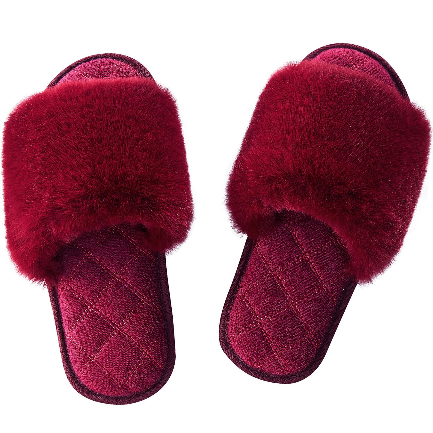 Pantuflas con punta abierta de piel sintética